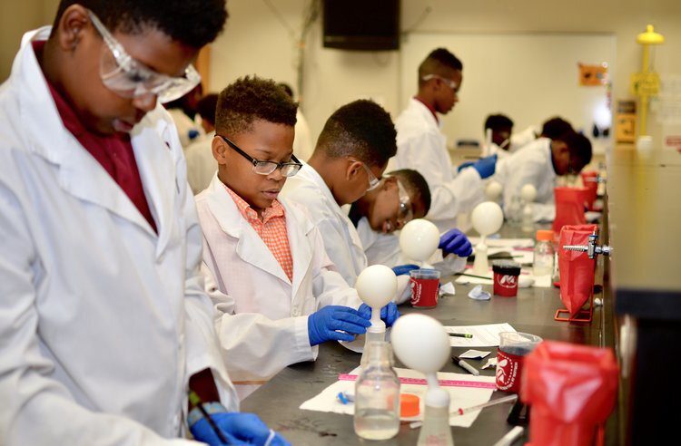 Boys In Science Lab